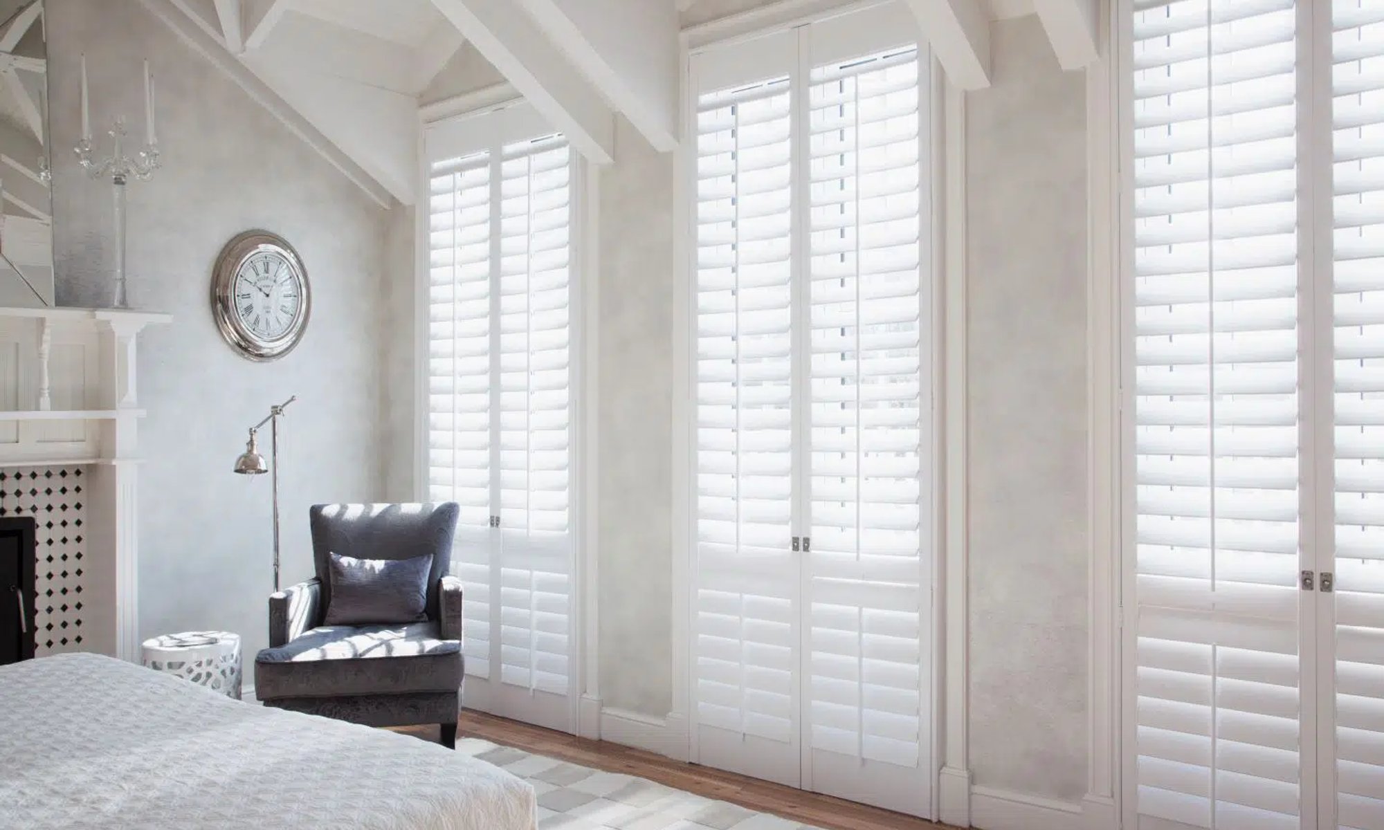 Living room with Norman plantation shutters