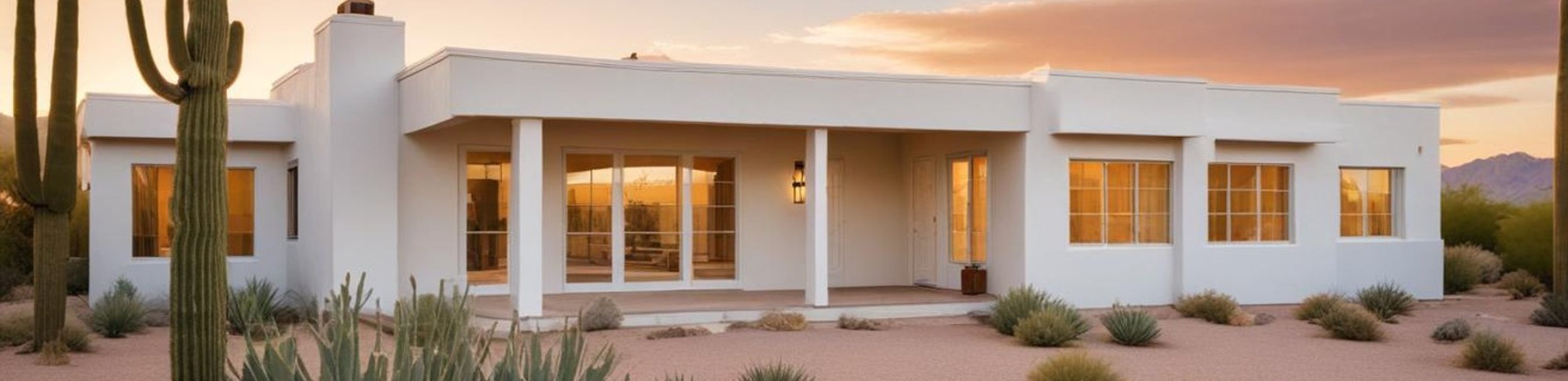 Arizona home exterior featuring custom plantation shutters.