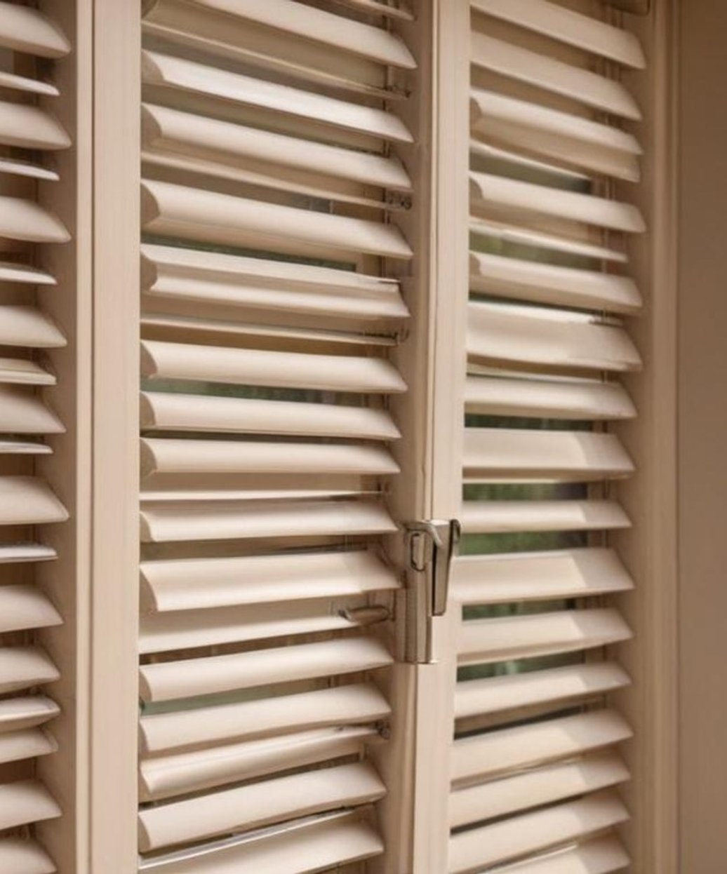 Norman Woodlore shutters on large window opening