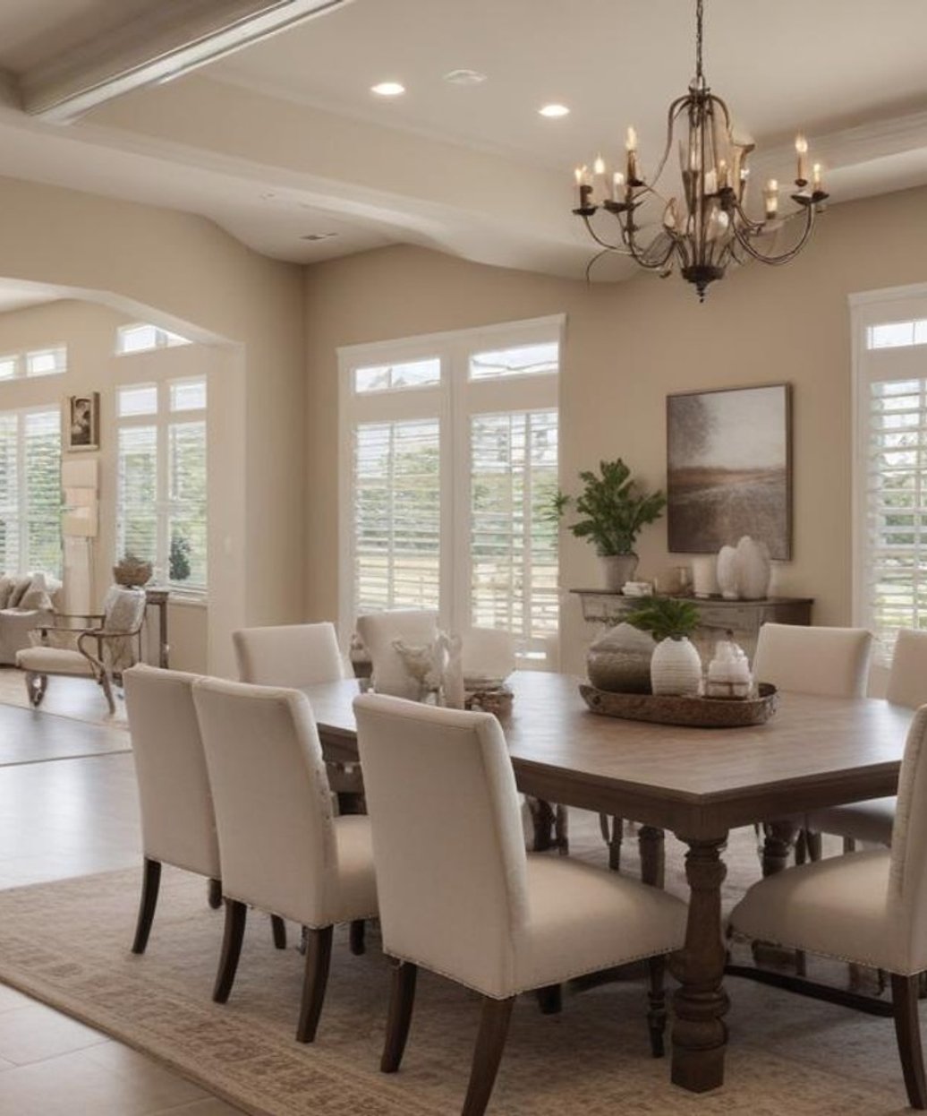Living room with Norman Woodlore plantation shutters installed throughout